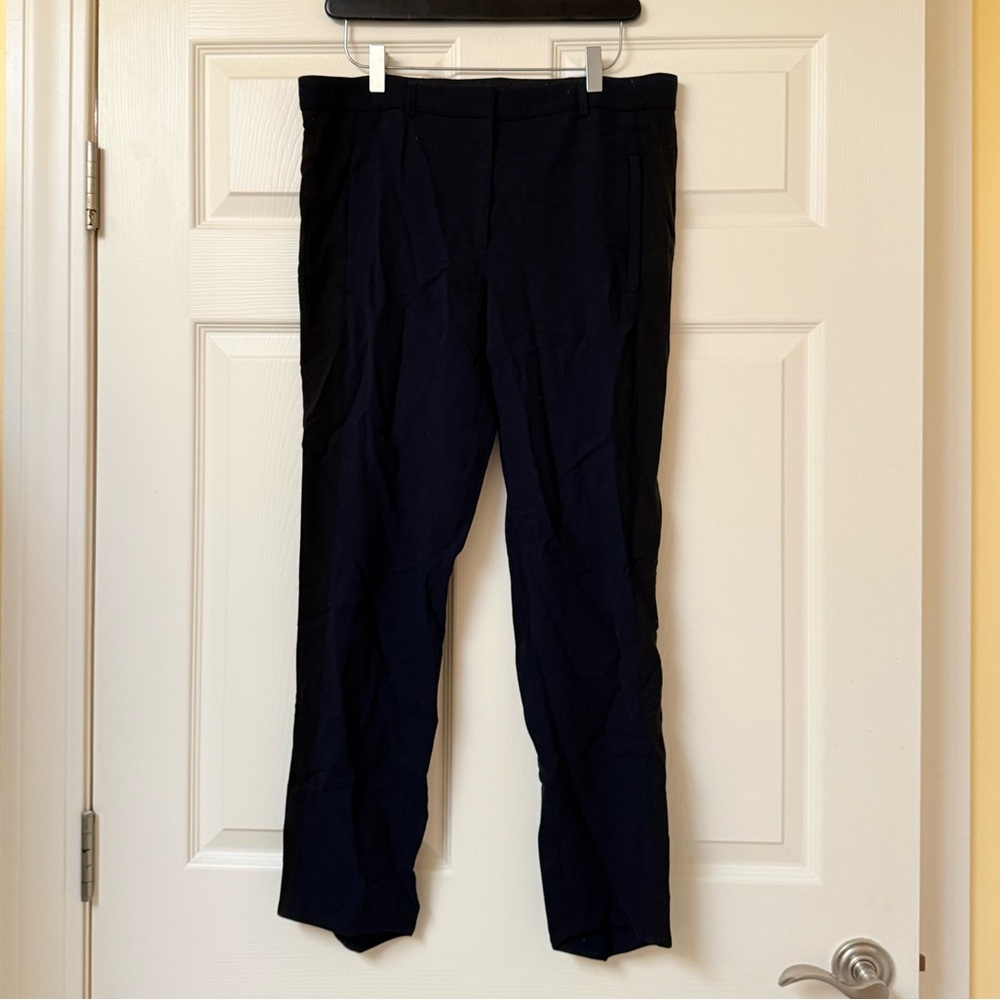 The Kooples Navy Slacks with Black Panels